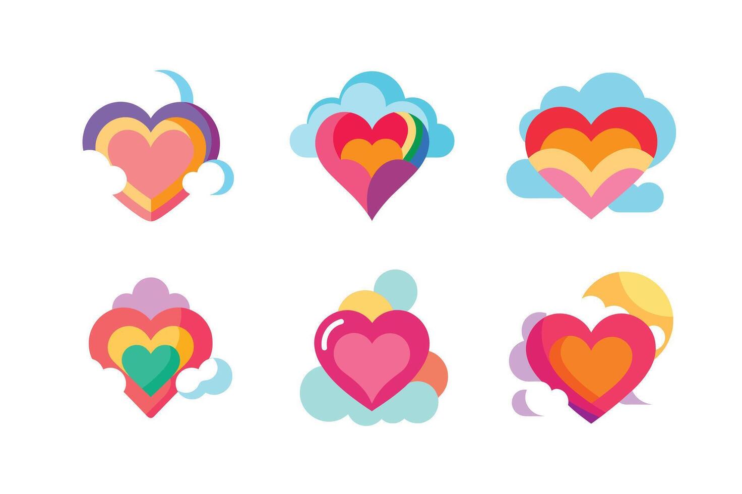 beautiful colorful valentine day heart vector