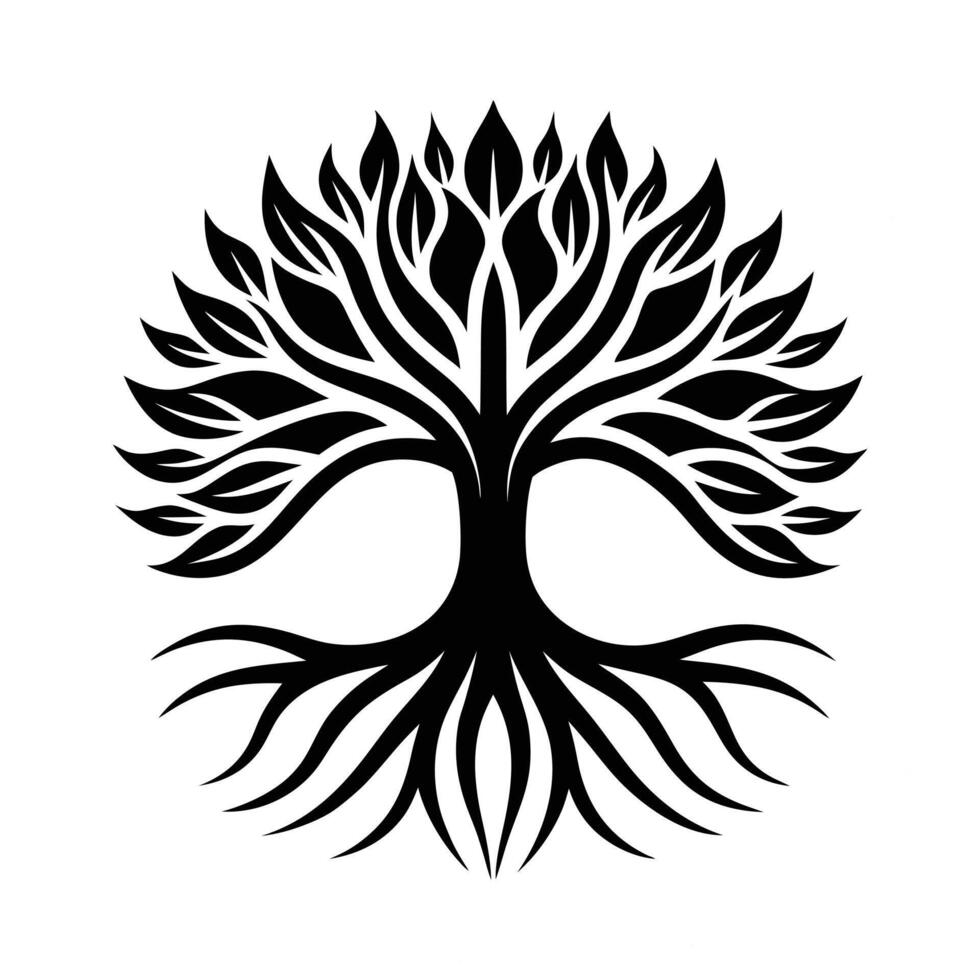 tree logo silhouette vector