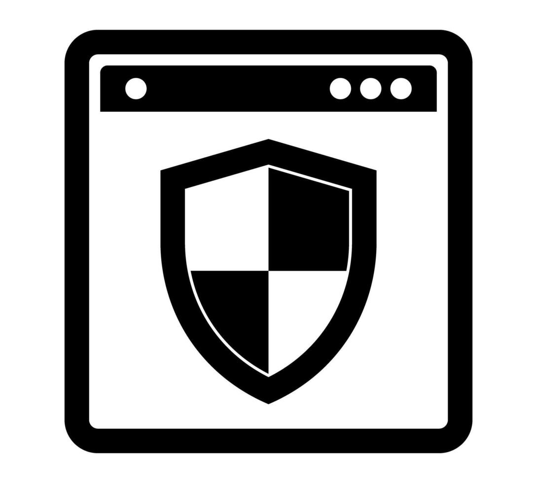 Browser security icon. filled flat sign for mobile concept and web design. web browser protection shield simple solid icon. Symbol, logo illustration. Pixel perfect graphics vector