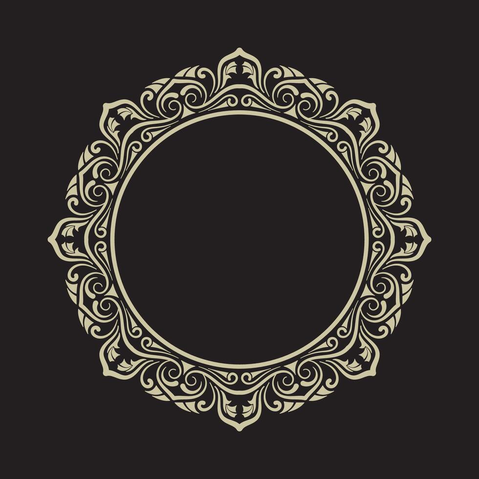 illustration of ornate frame with a circular design vector