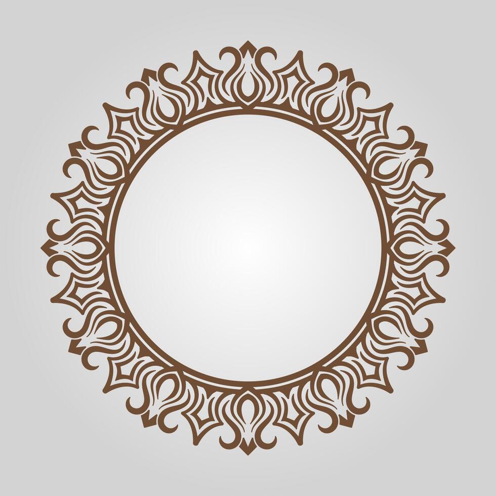 A round frame with ornate design on a white background vector