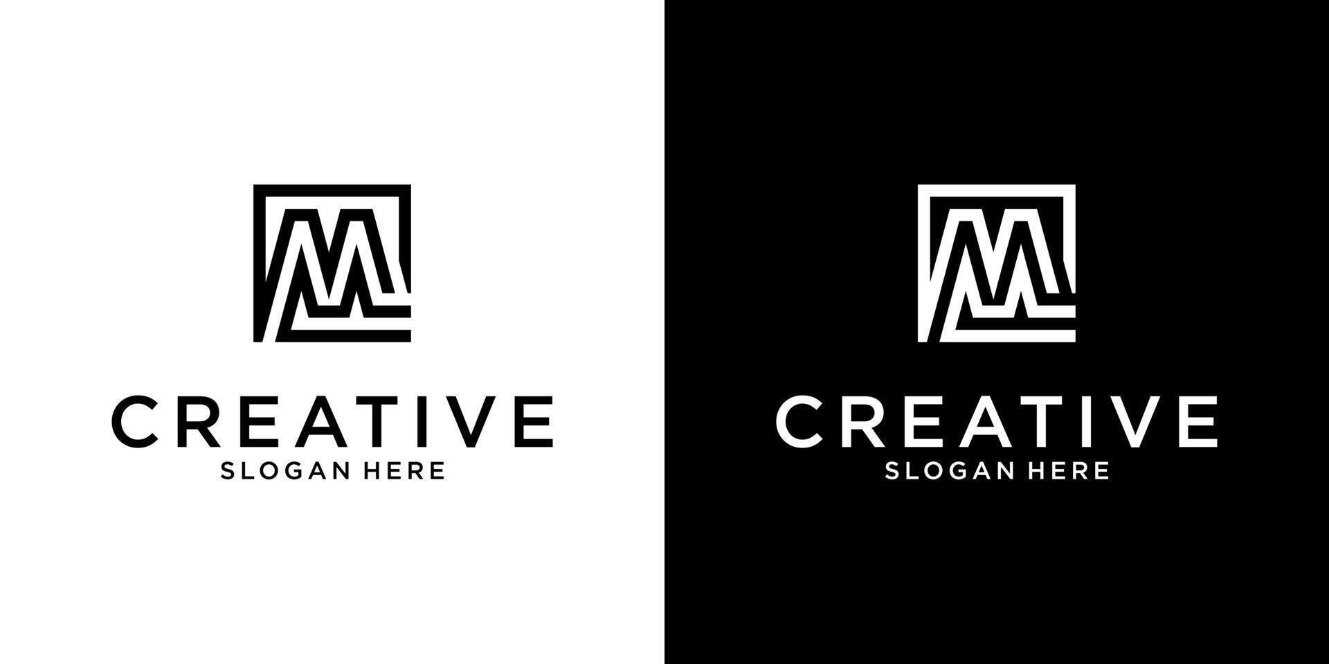 MM or M initial letter logo design vector