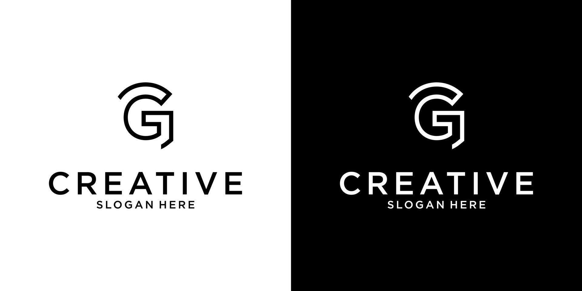 G or GG initial letter logo design concept vector