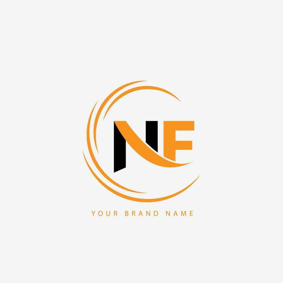 Alphabet NF and FN illustration monogram logo template vector