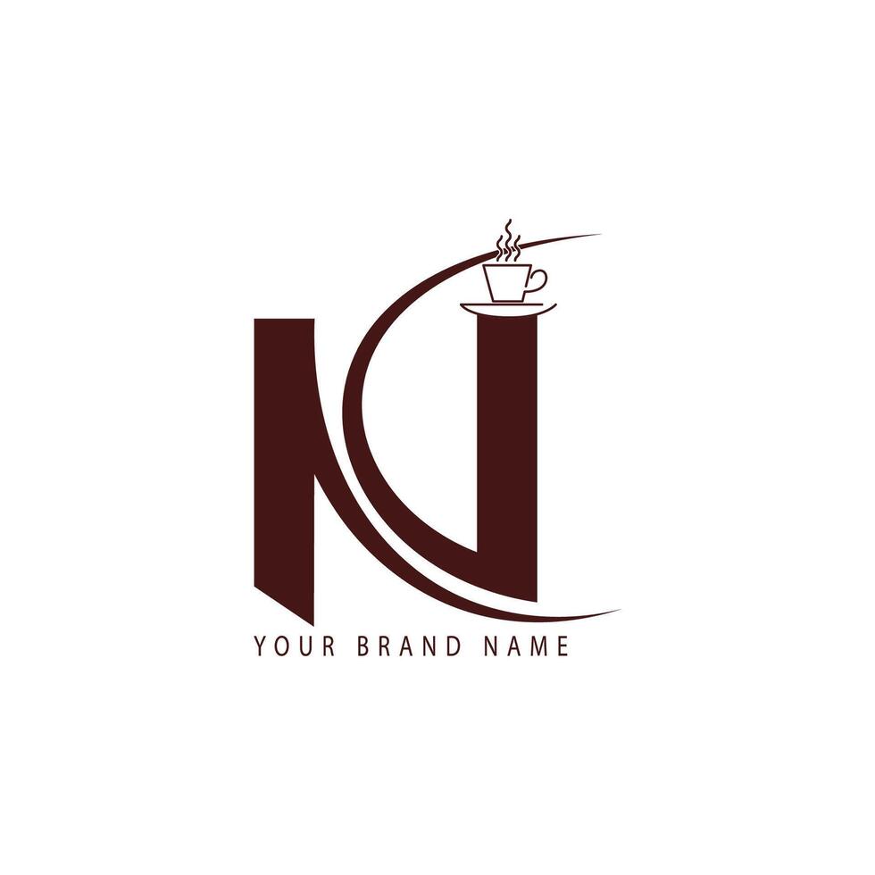 Coffee Letter NG Monogram Logo Design vector