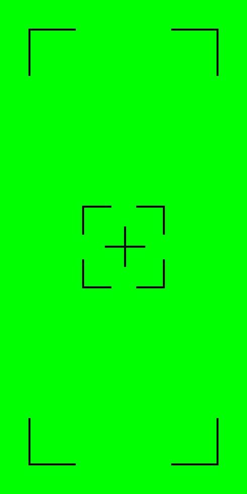 Chroma key vertical green screen with tracker points. Ideal for special effects in social media vertical videos. flat design. vector