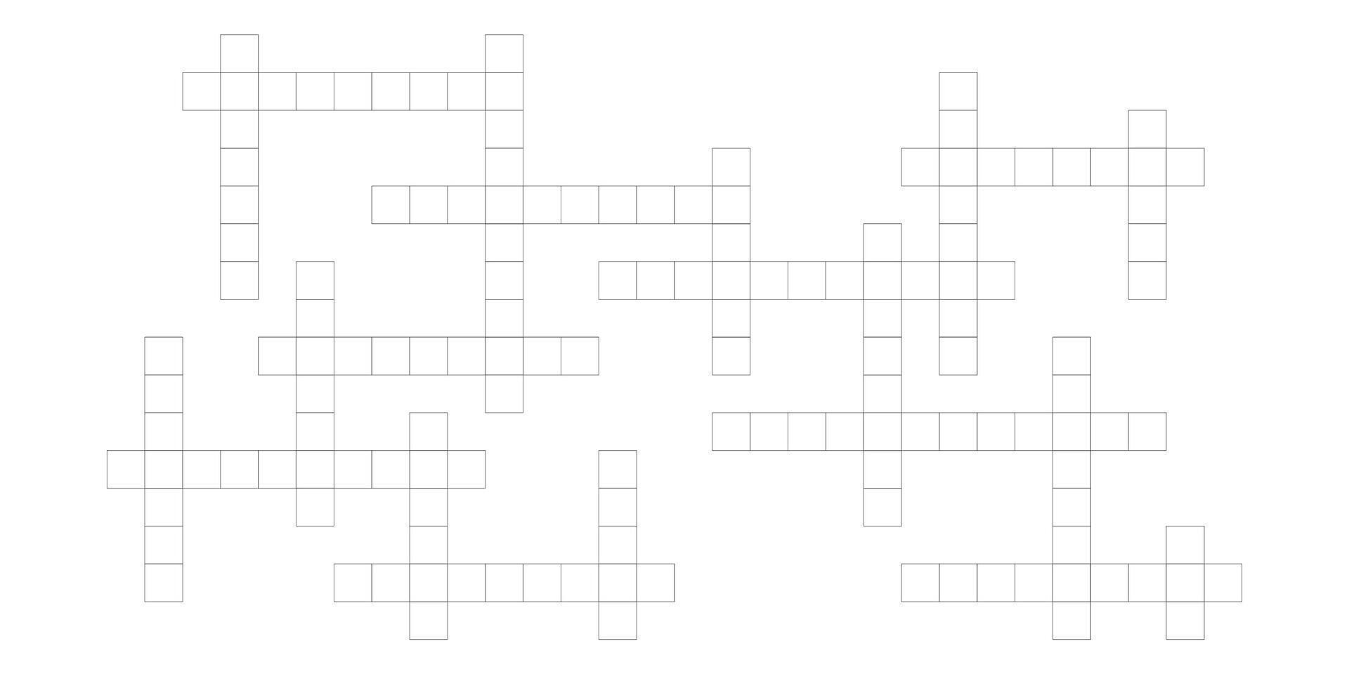 Crossword puzzle pattern with empty word boxes. Flat design for newspaper and web. vector