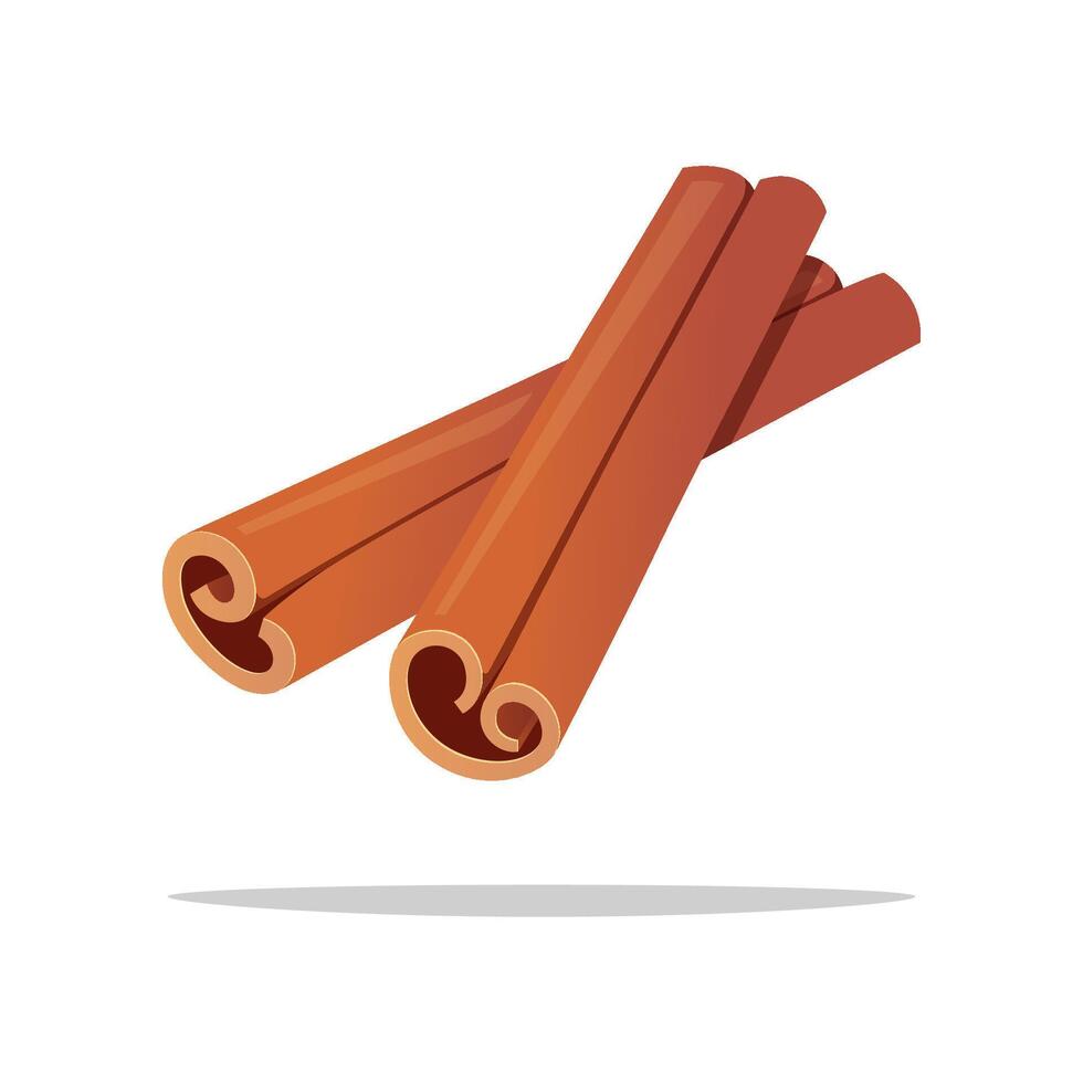 Cinnamon sticks isolated on white background. vector