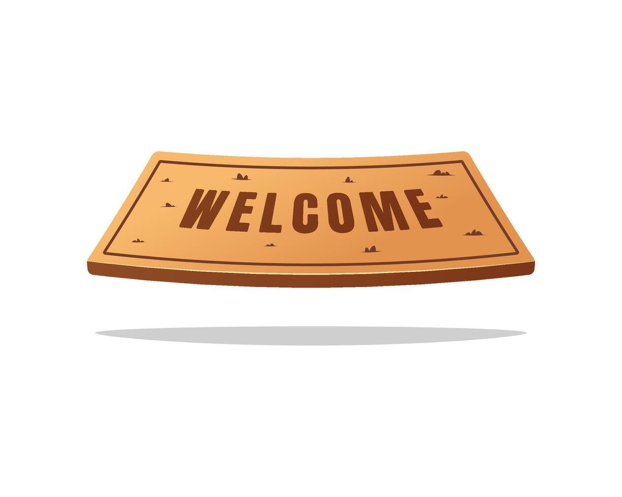 Door welcome mat isolated on white background. vector