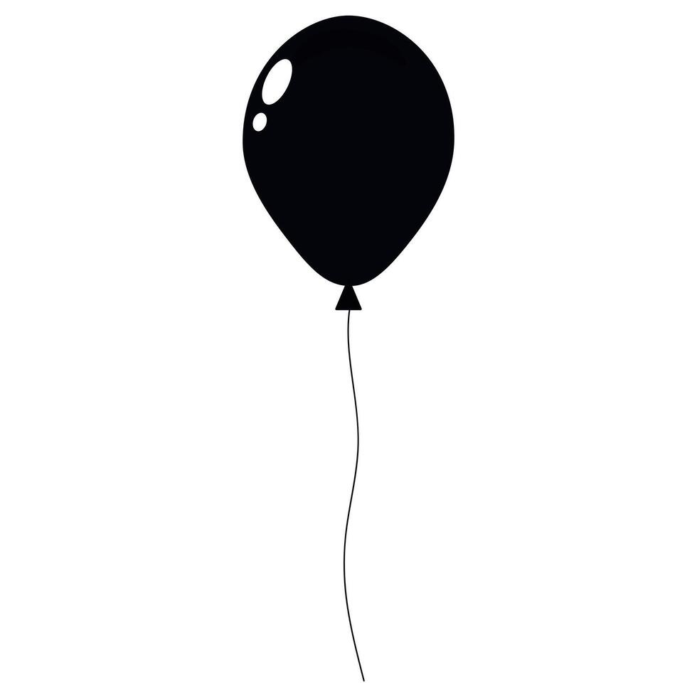 Simple black balloon floating against a white background vector