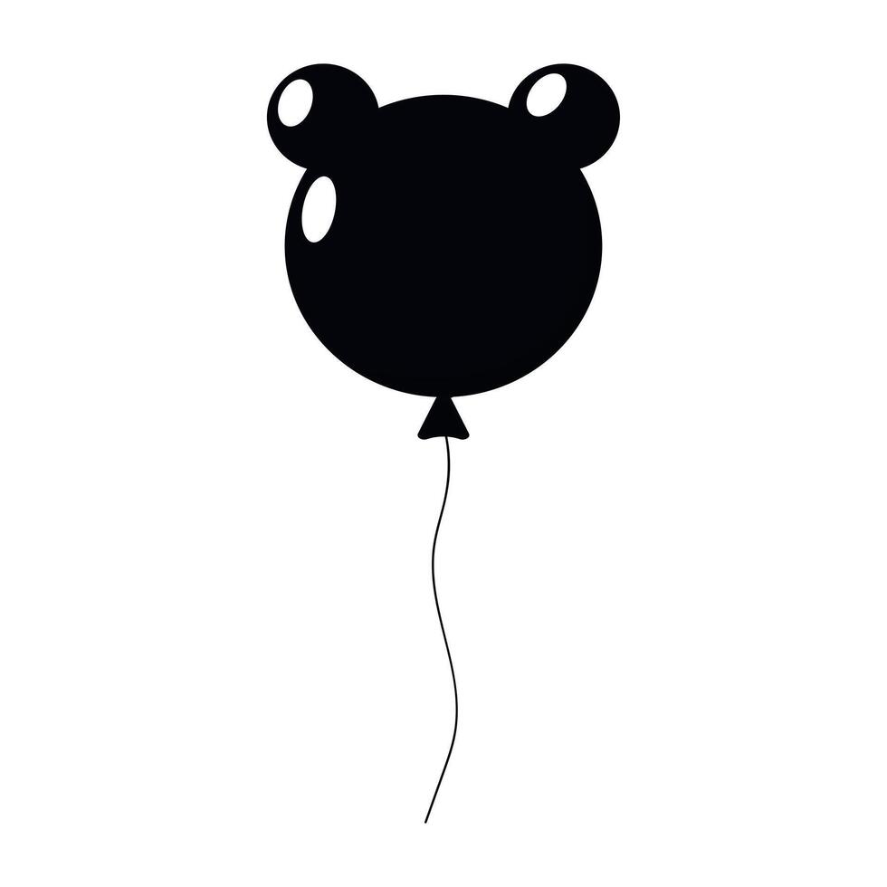 Balloon shaped like a bear head floats in the air against a white background vector