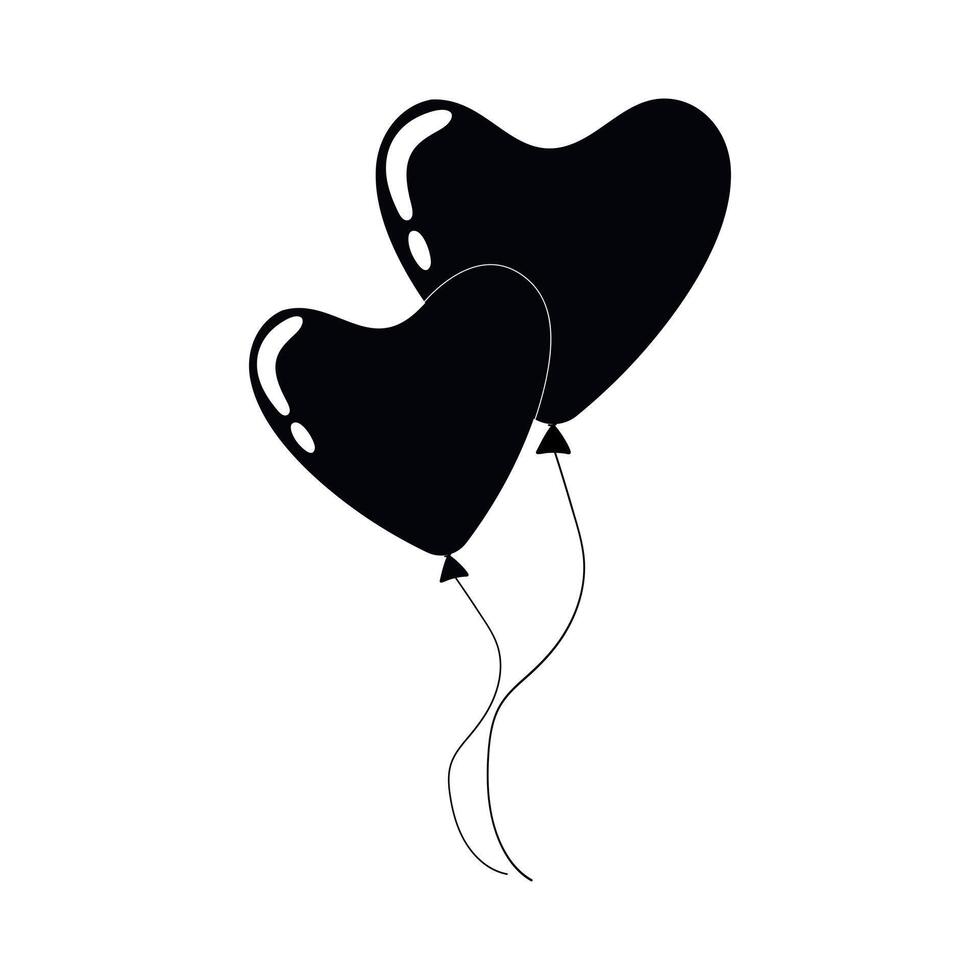 Black heart-shaped balloons floating gracefully in the air during a celebration vector