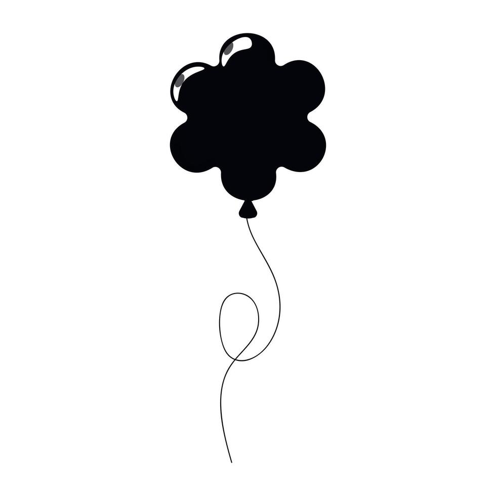 Unique black balloon resembling a flower floating in the air vector