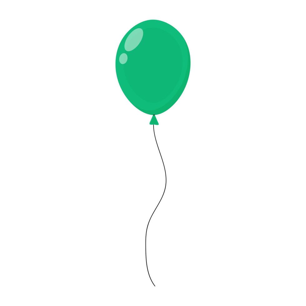 Bright green balloon floating in the air against a white background vector