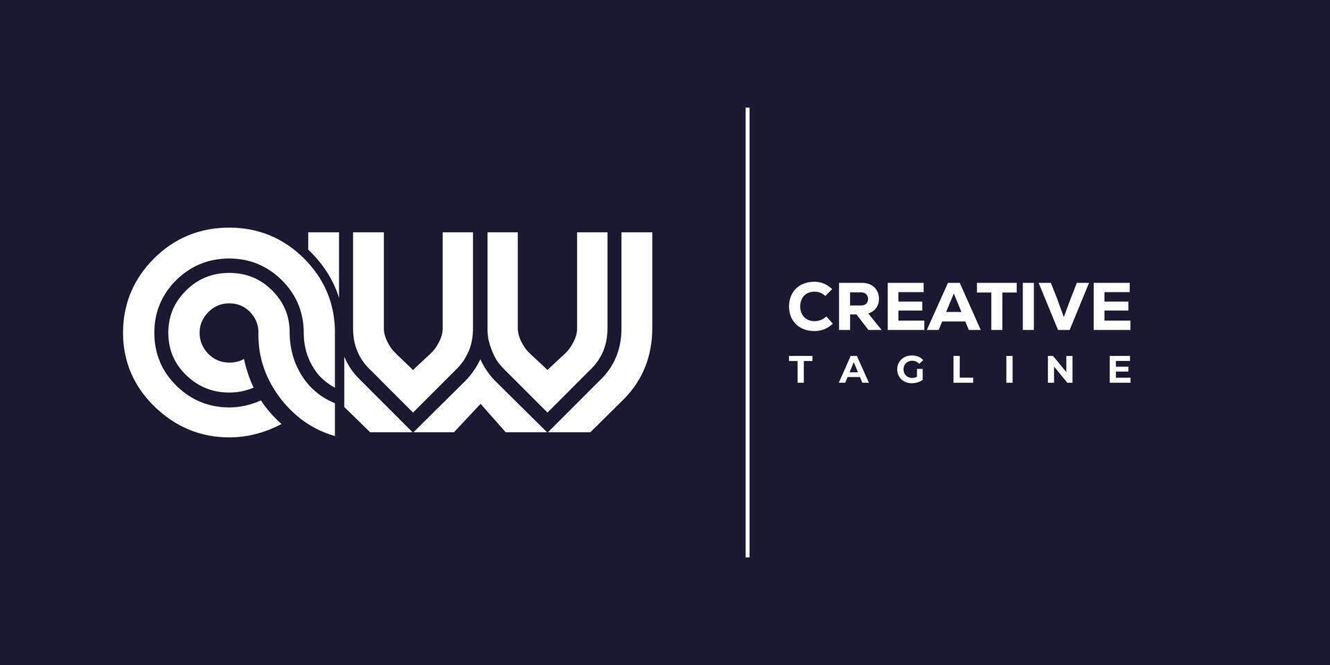 aw abstract minimalist letters Logo Monogram. vector
