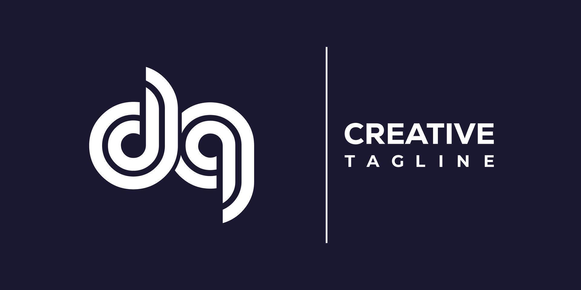 dq abstract minimalist letters Logo Monogram. vector