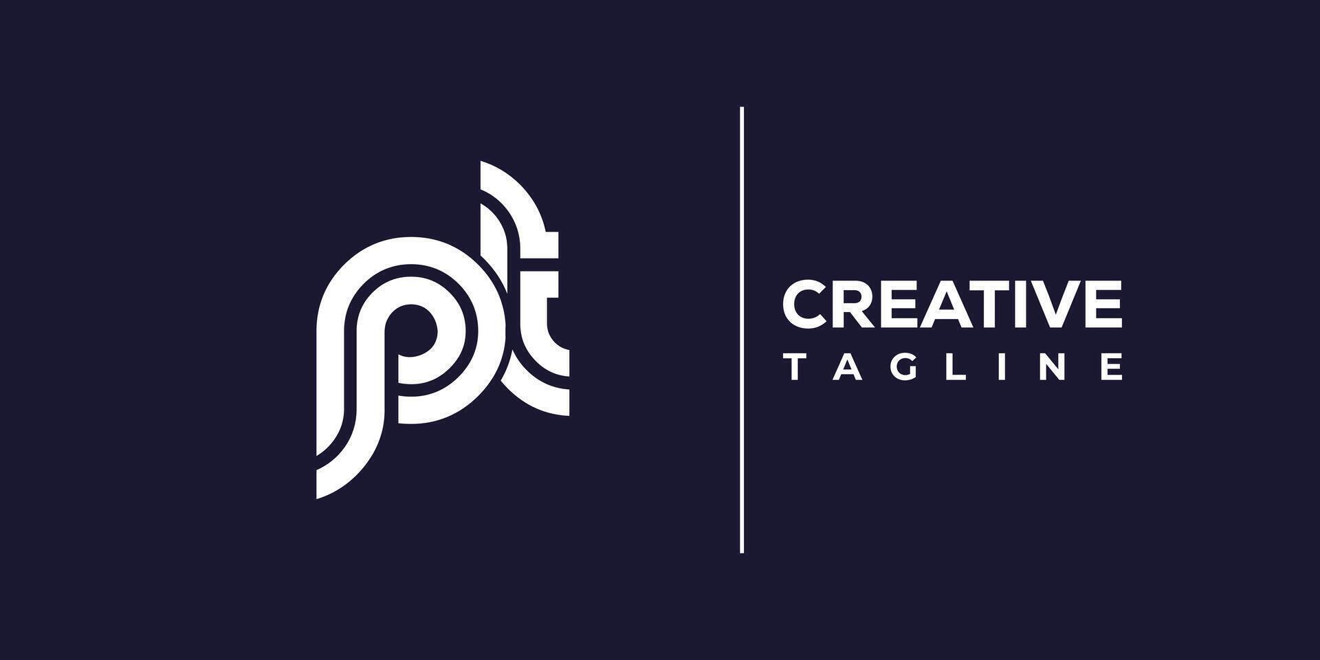 pt abstract minimalist letters Logo Monogram. vector