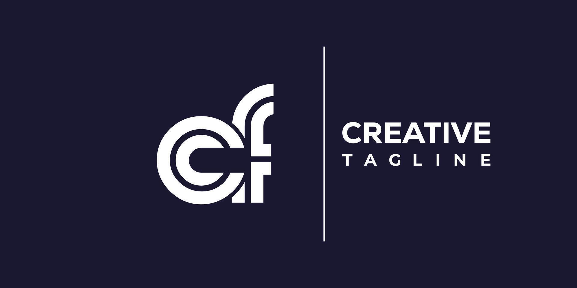 cf abstract minimalist letters Logo Monogram. vector