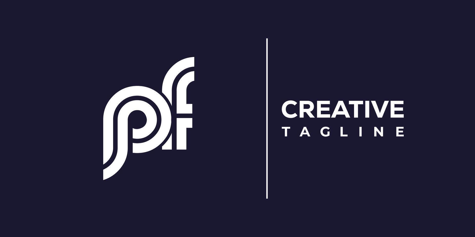 pf abstract minimalist letters Logo Monogram. vector