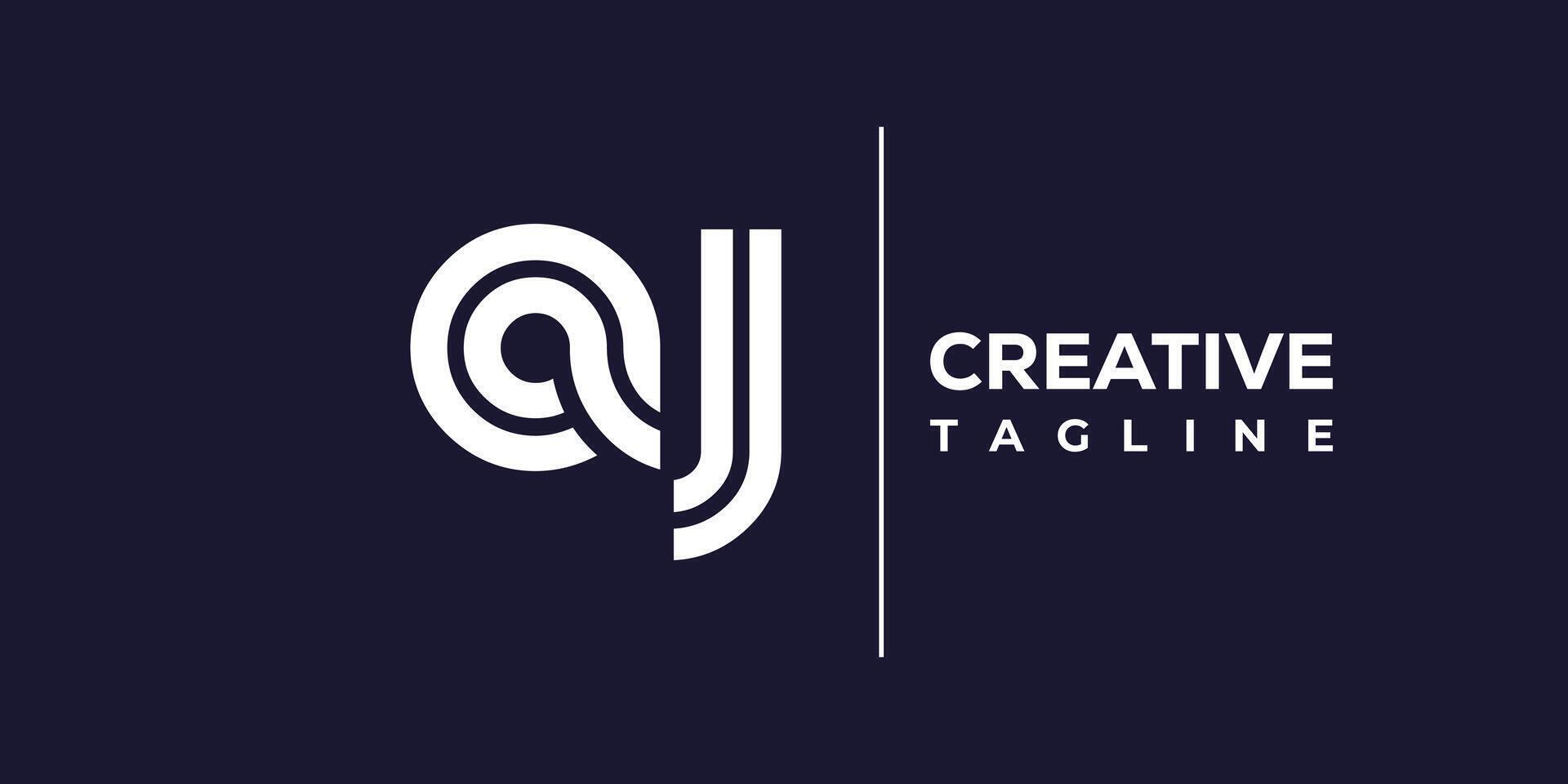 aj abstract minimalist letters Logo Monogram. vector