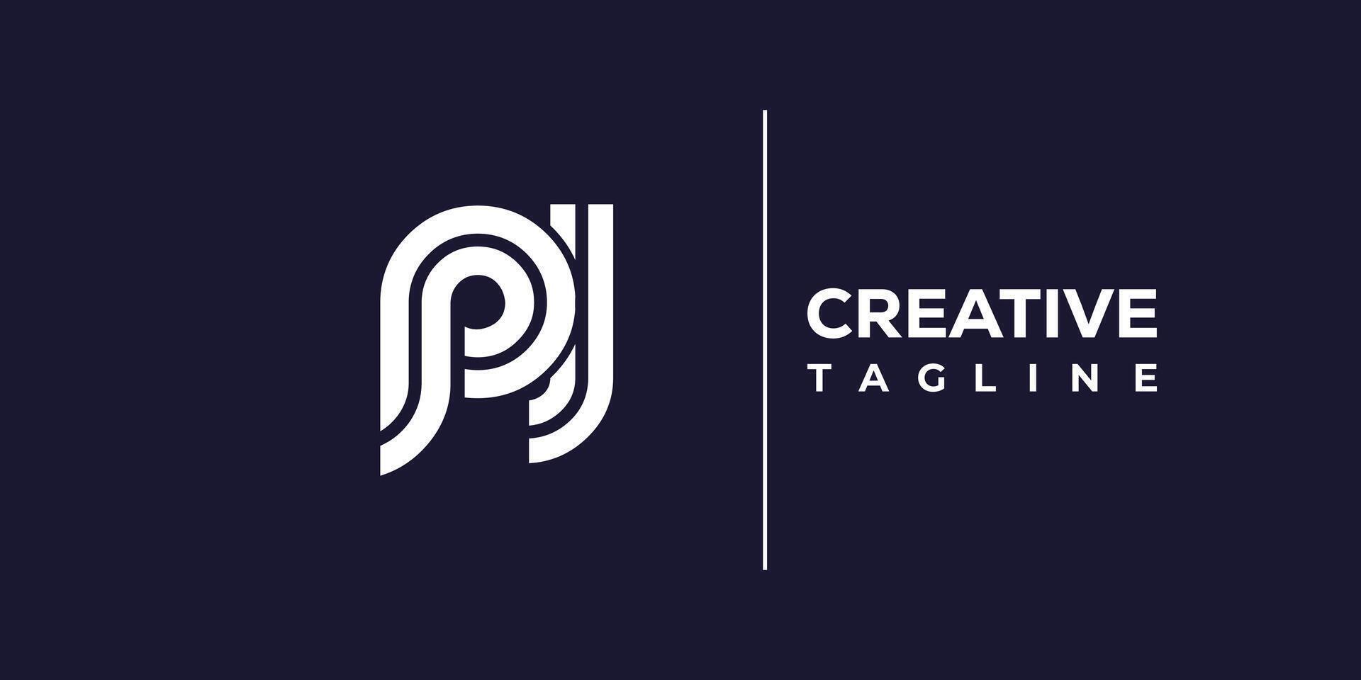 pj abstract minimalist letters Logo Monogram. vector