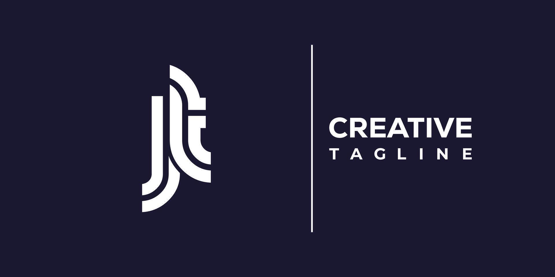 jt abstract minimalist letters Logo Monogram. vector