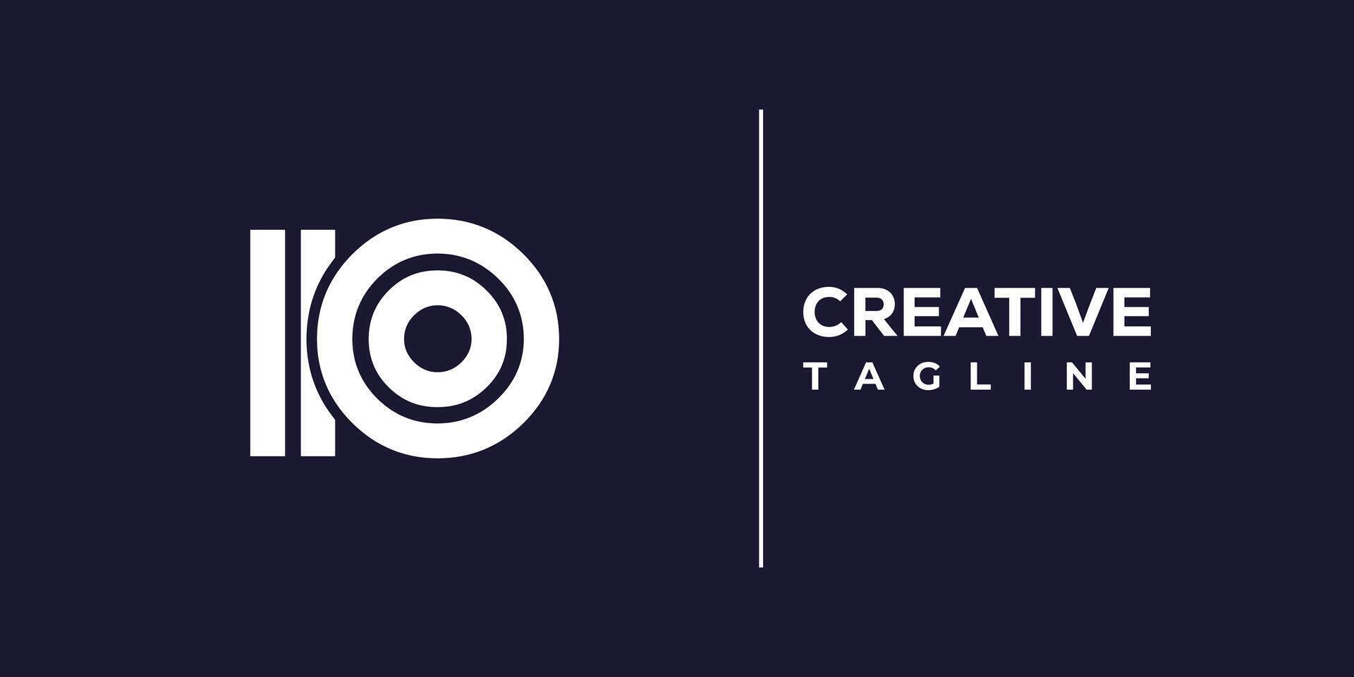 io abstract minimalist letters Logo Monogram. vector