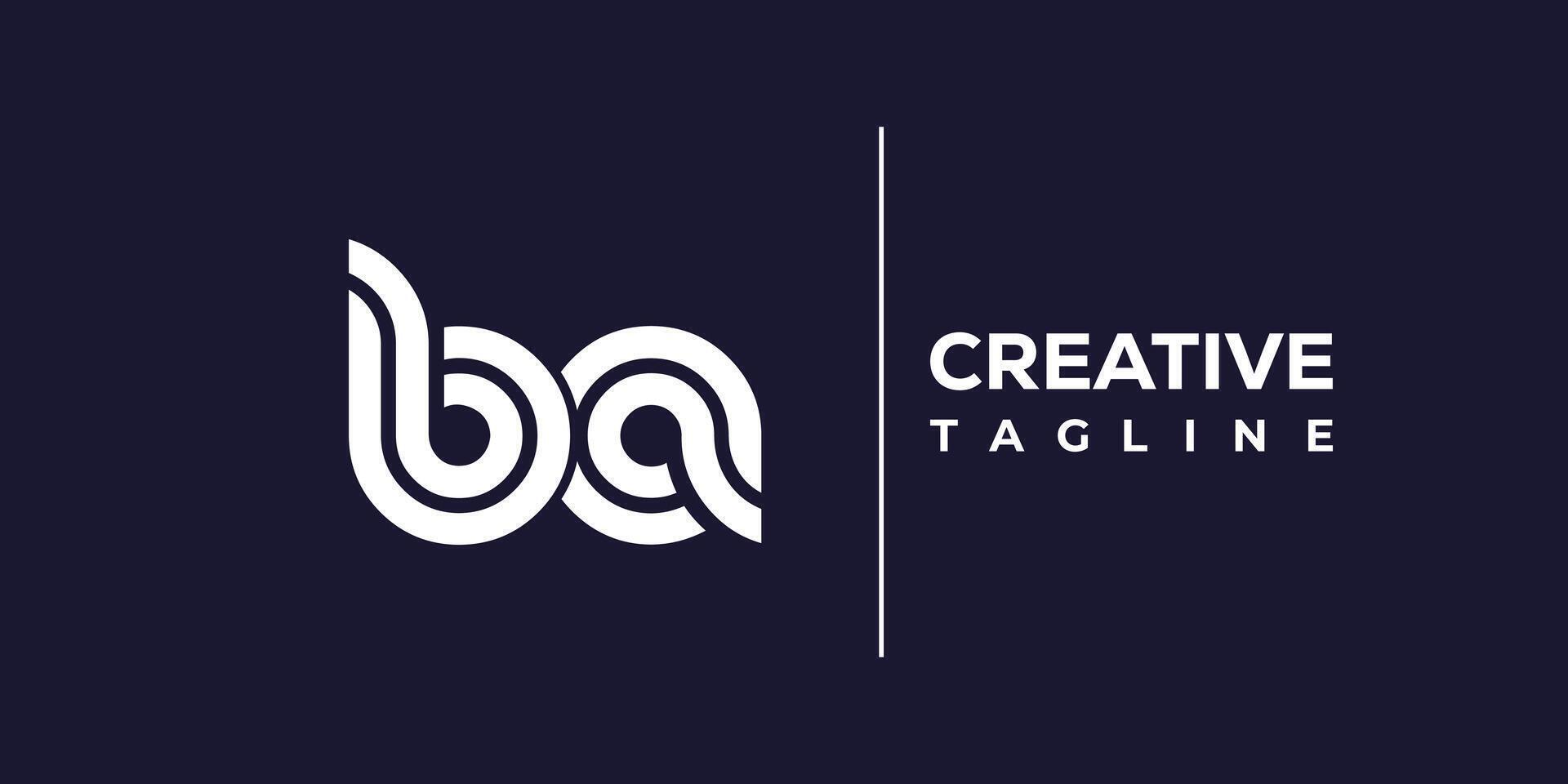 ba abstract minimalist letters Logo Monogram. vector