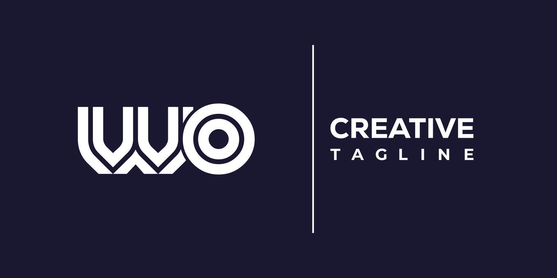wo abstract minimalist letters Logo Monogram. vector