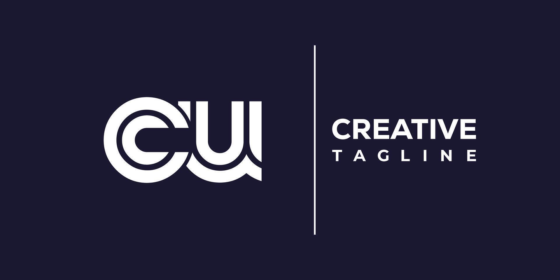 cu abstract minimalist letters Logo Monogram. vector