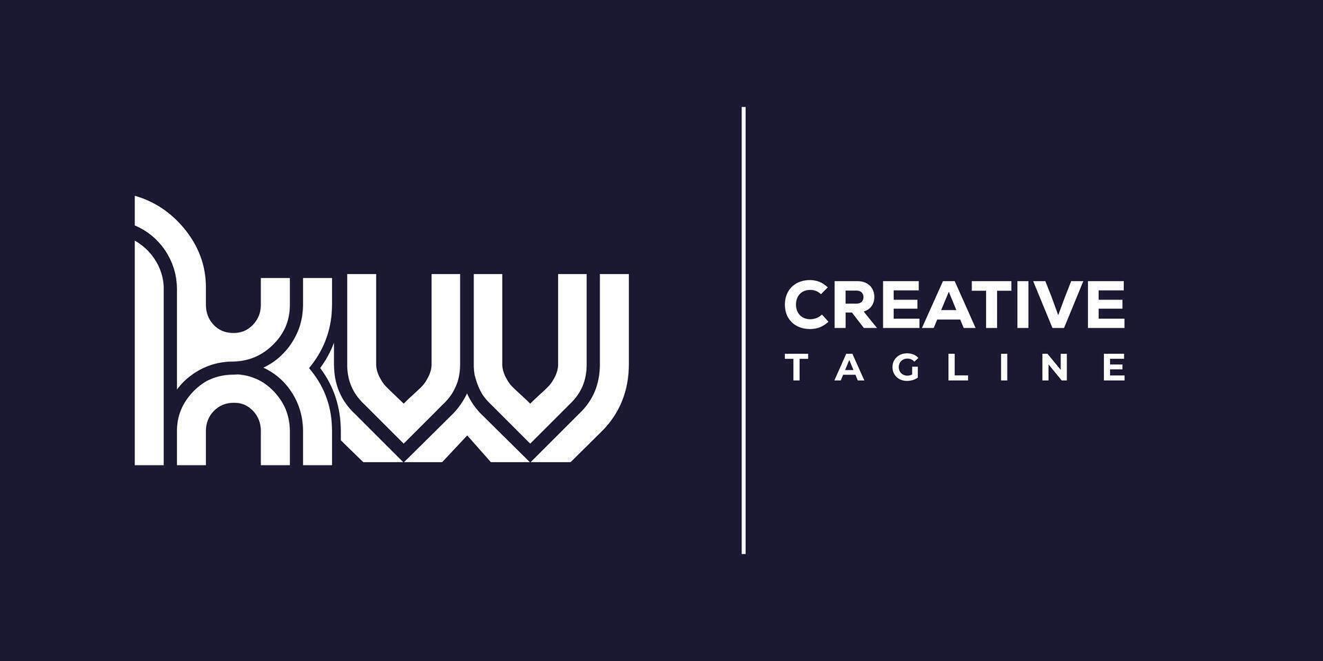 kw abstract minimalist letters Logo Monogram. vector