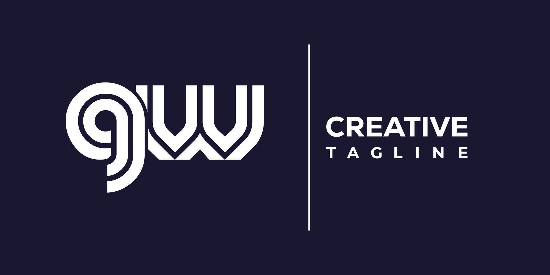 gw abstract minimalist letters Logo Monogram. vector