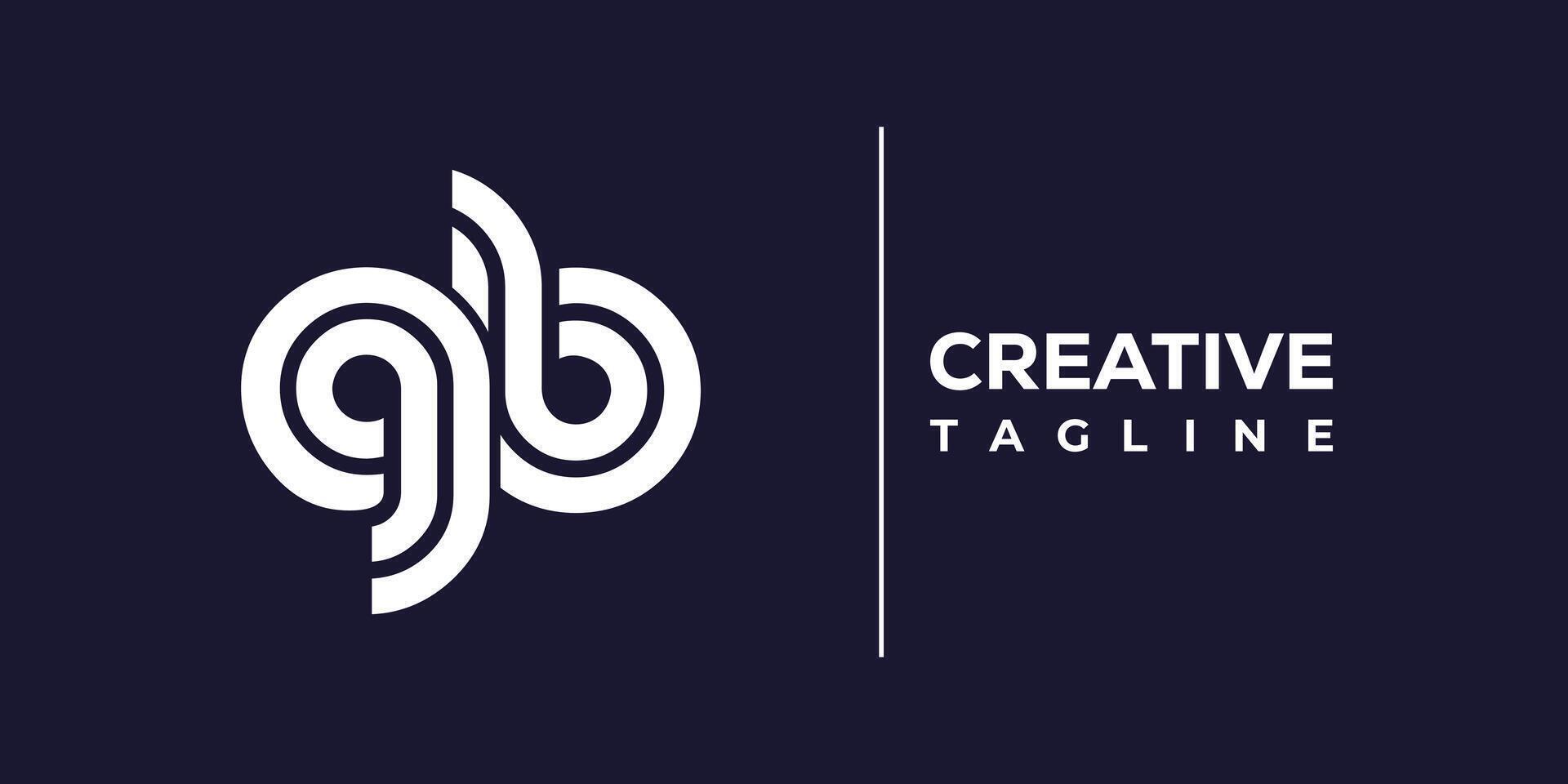 gb abstract minimalist letters Logo Monogram. vector