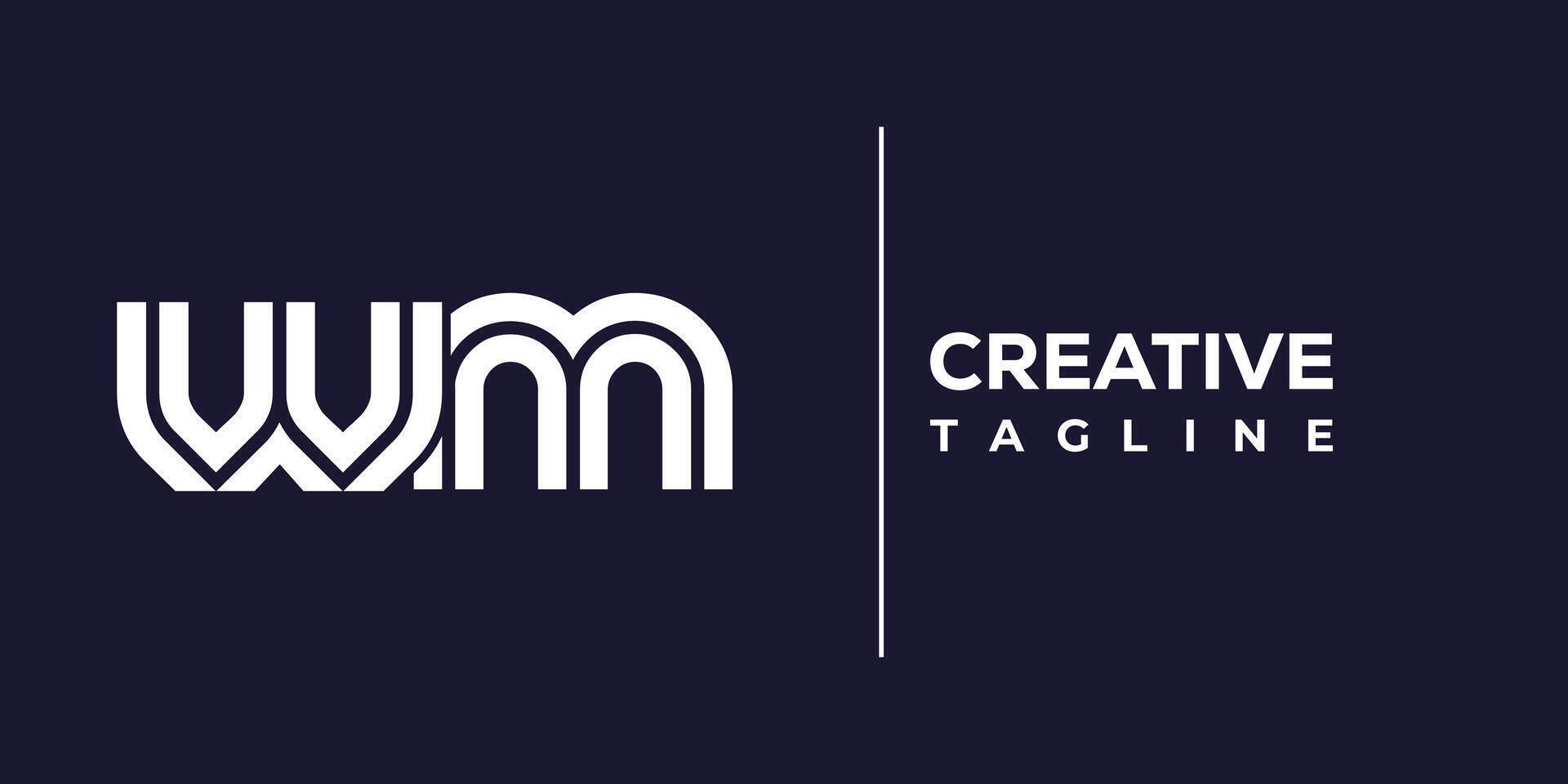 wm abstract minimalist letters Logo Monogram. vector