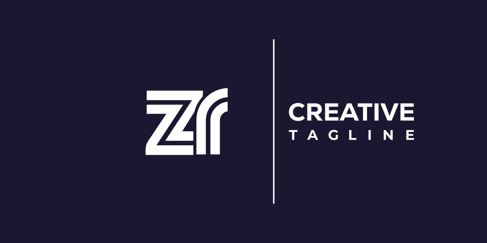 zr abstract minimalist letters Logo Monogram. vector