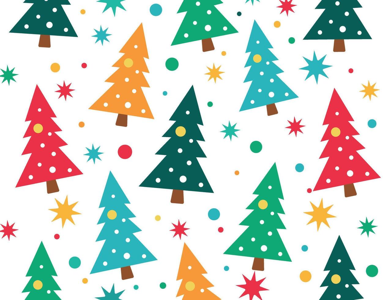 Festive Christmas Tree Wonderland Pattern vector