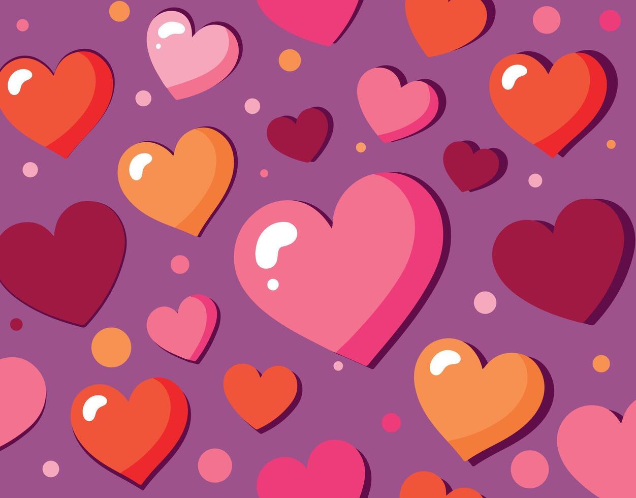Vibrant Hearts Pattern With Dots vector