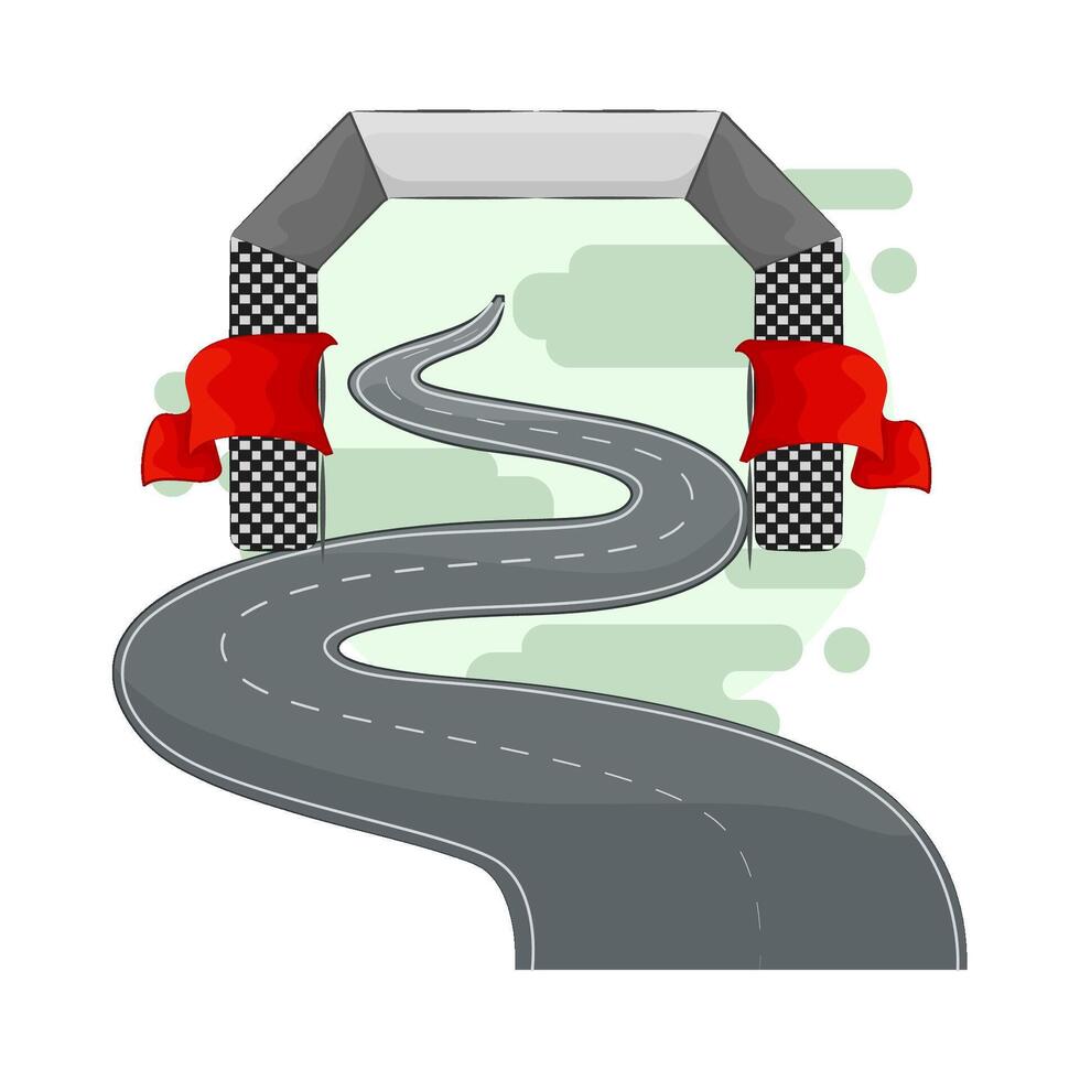 road with finish gate vector