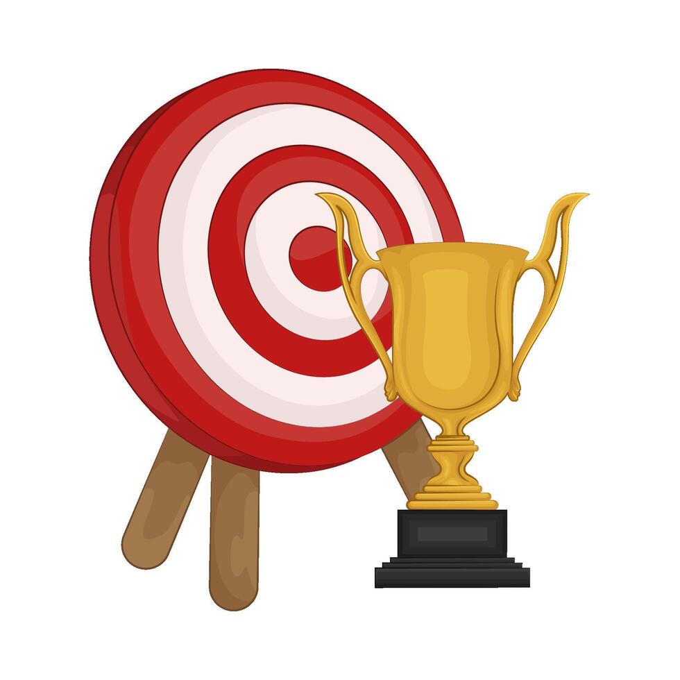 dart board with trophy vector