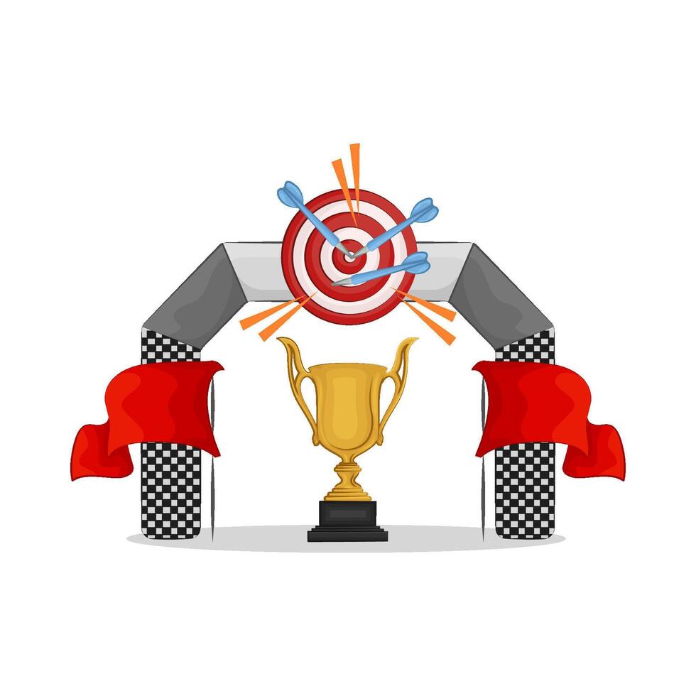 finish gate with trophy vector