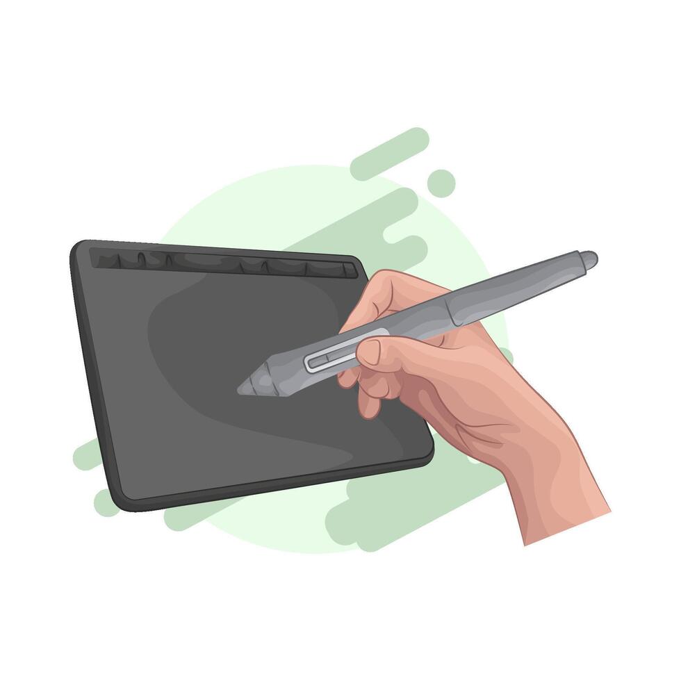 write using a stylus pen illustration vector
