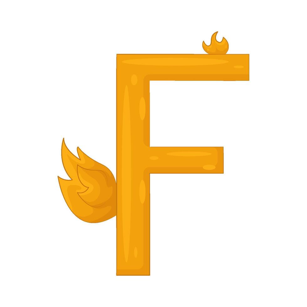 Illustration of Letter F for Fire vector