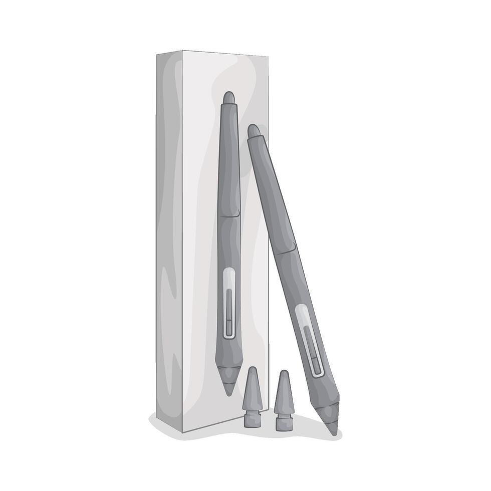 stylus pen with box vector