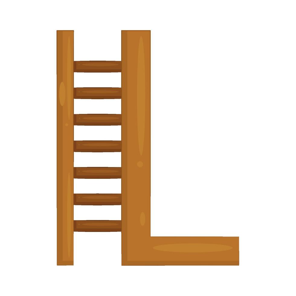 Illustration of Letter L for Ladder vector