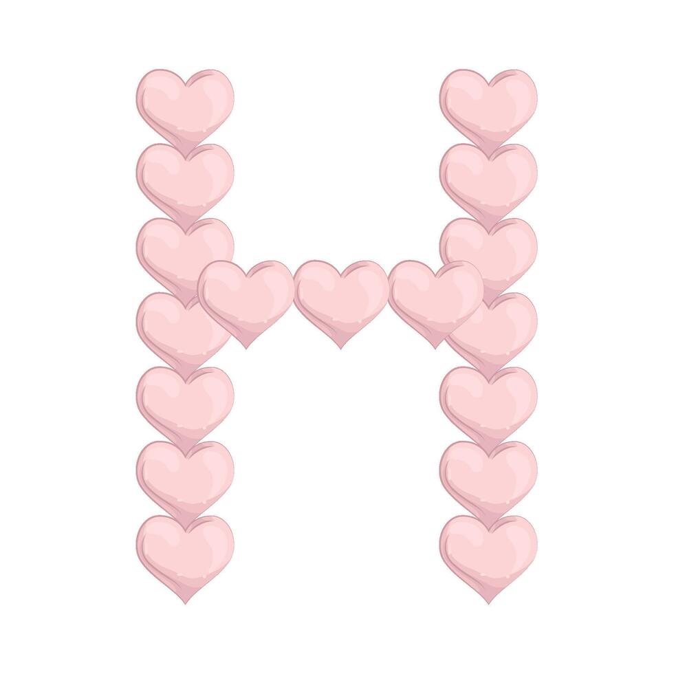 Illustration of Letter H for Heart vector