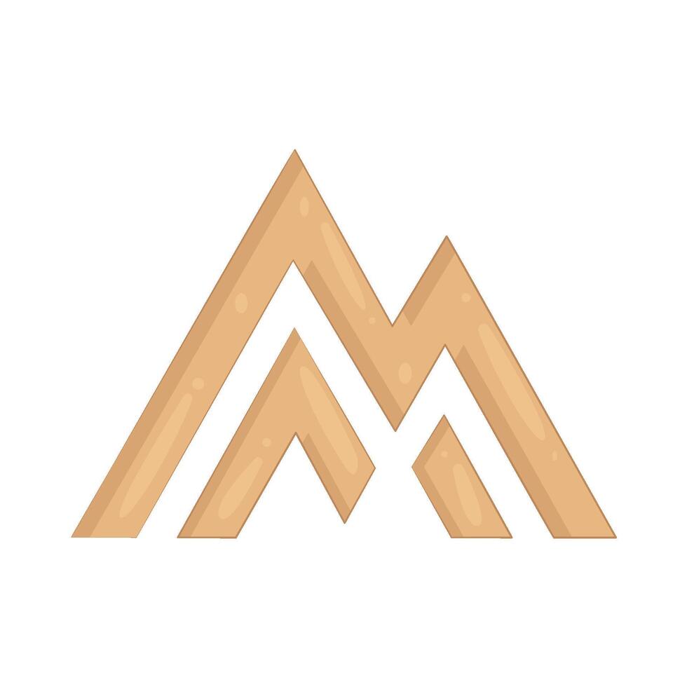 Illustration of Letter M for Mountain vector