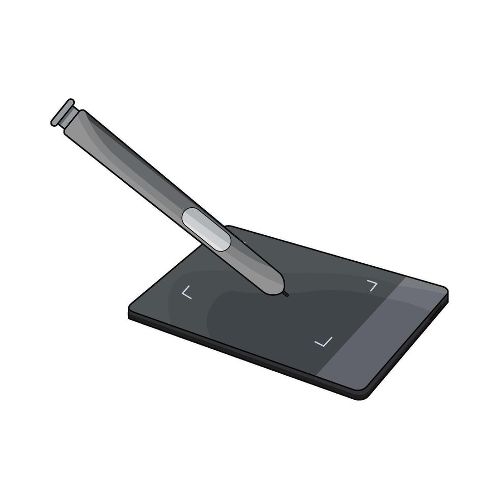 Digital pen tablet illustration vector
