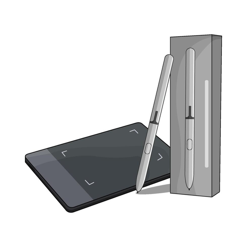 illustration of pen tablet with stylus pen vector
