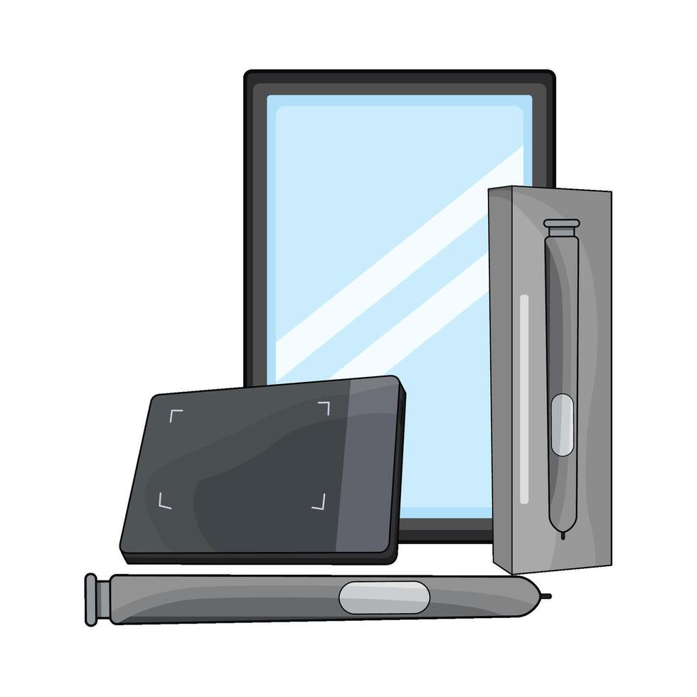 illustration of Create Masterpieces on Pen Tablet vector