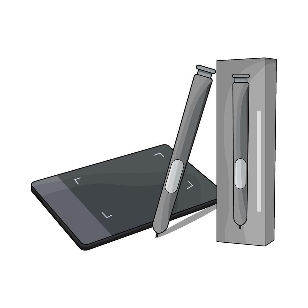 illustration of pen tablet and stylus pen vector
